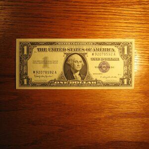 1957B 1 DOLLAR FEDERAL RESERVE NOTE UNCIRCULATED SILVER CIRTIFICATE